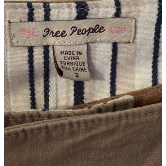 Free People Womens Brown Wide Waistband Flare Leg Pants Sz 2 Casual Boho Retro - Picture 4 of 4